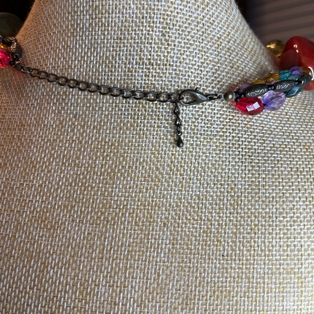 Jasper, Tigers Eye, and Carnelian Stone and glass bead necklace - Picture 6 of 6